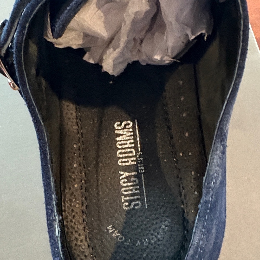 Stacy Adams Men's Navy Suede Oxfords - Picture 6 of 8
